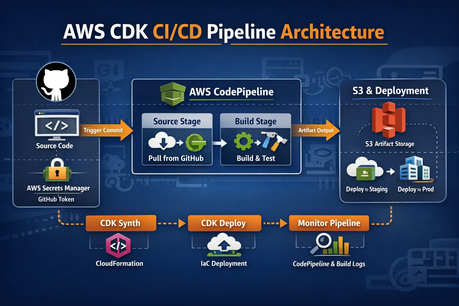 AWS CDK CI/CD Architecture Diagram