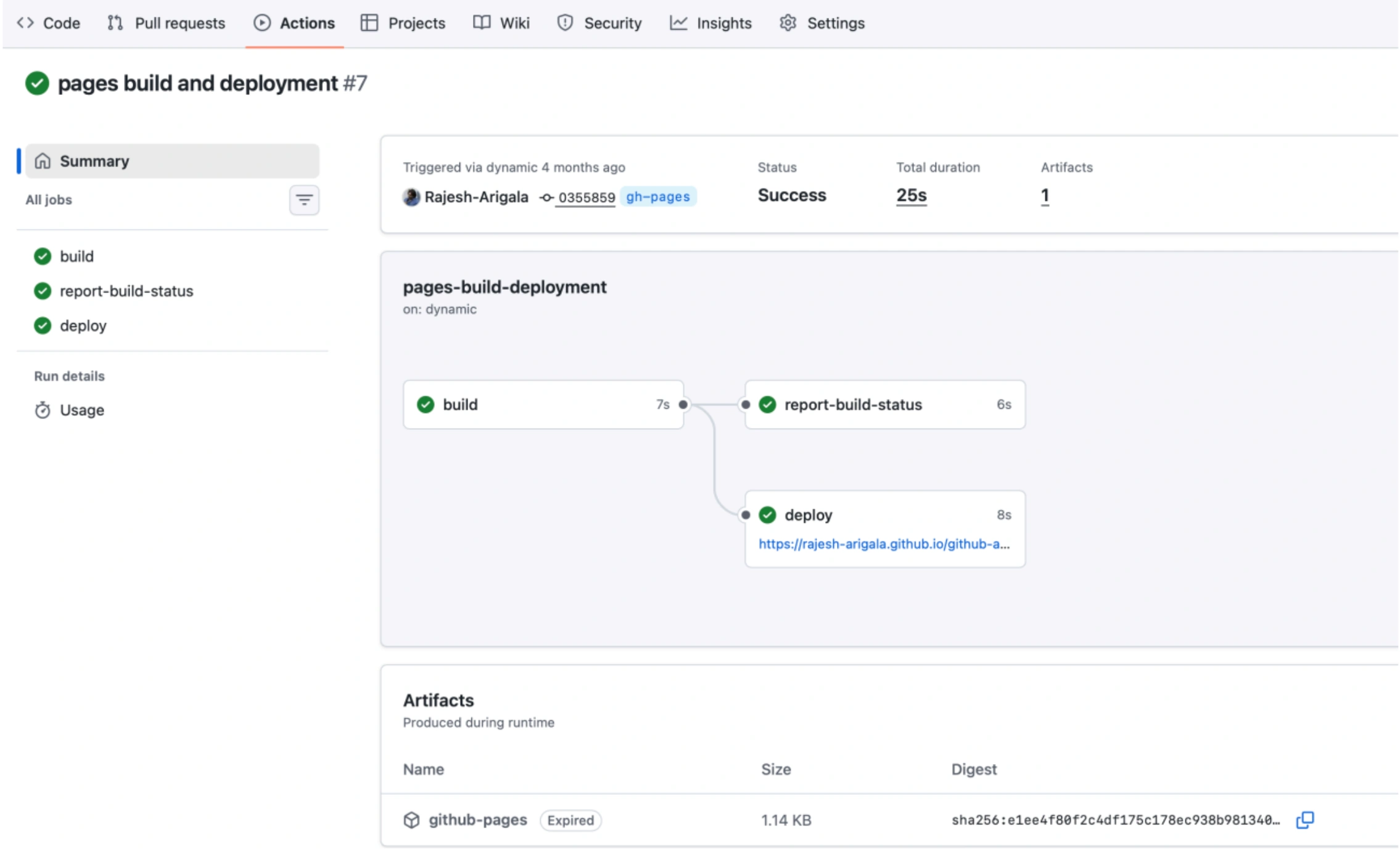 Multi-stage Execution Screenshot